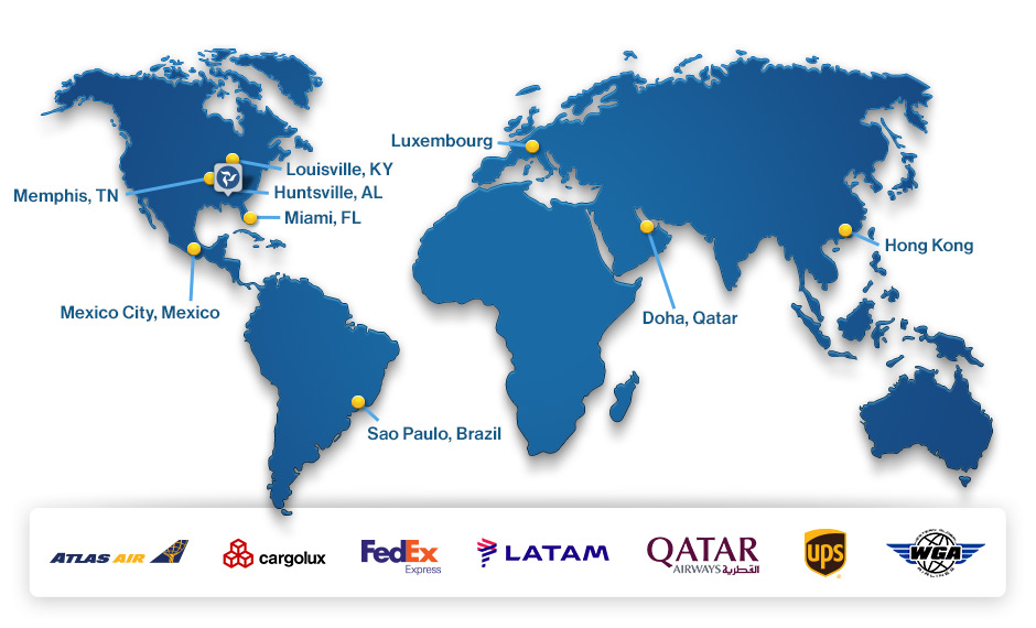 Air Cargo Destinations Map